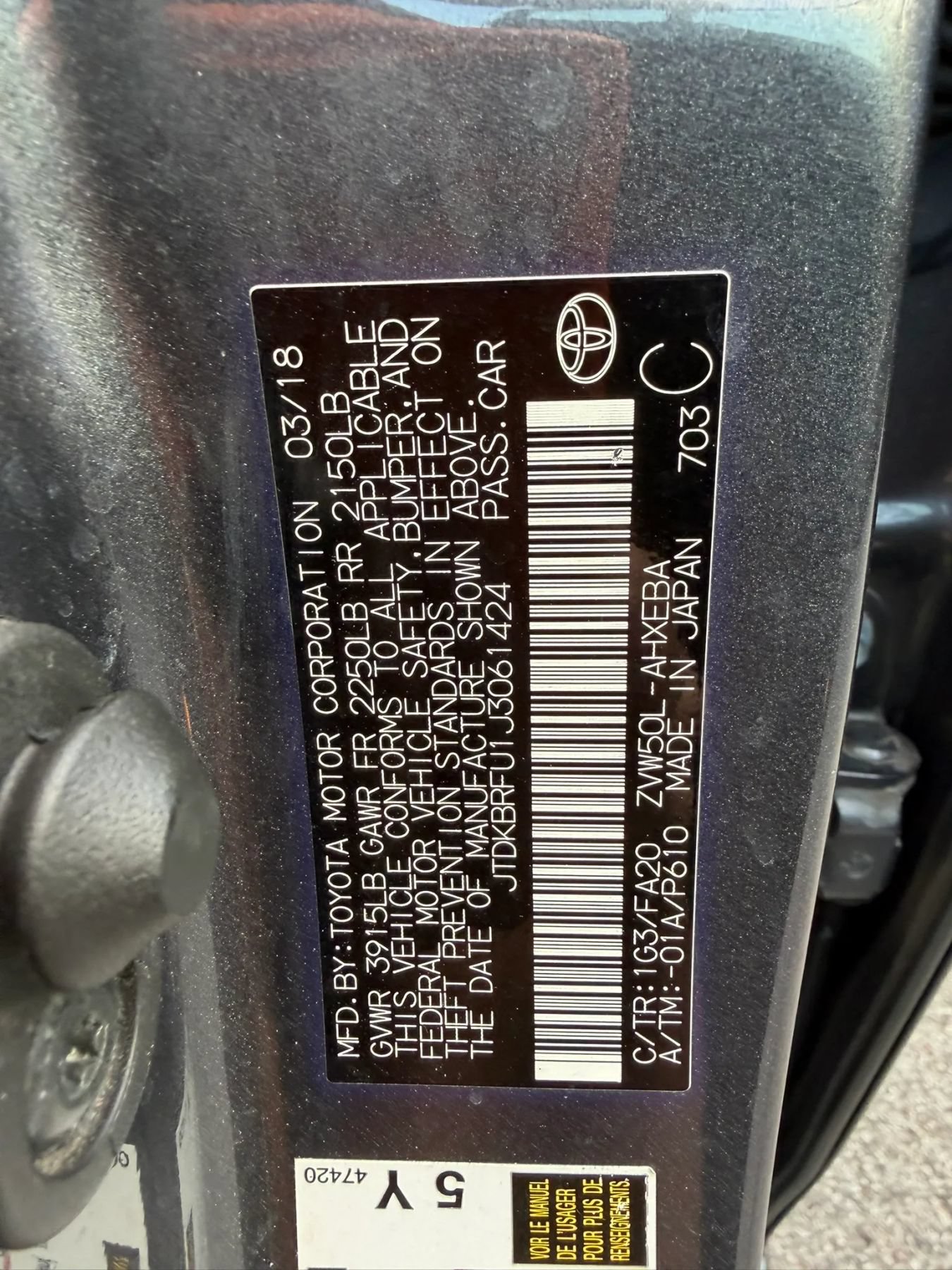 Used 2018 Toyota Prius Two w/ Prius Two Safety Plus Package FWD image 30