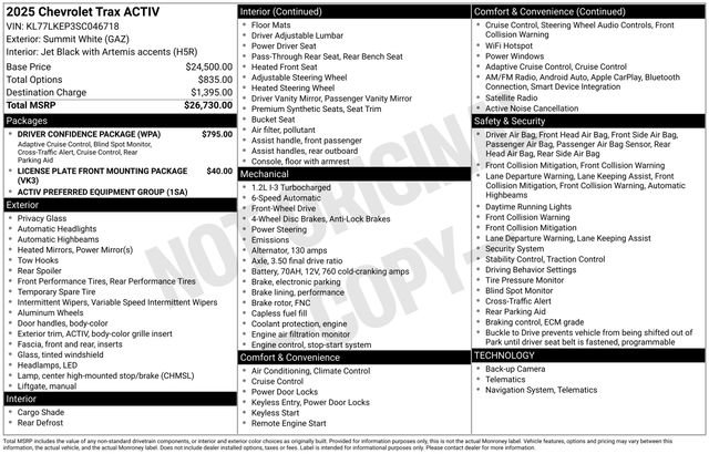 Certified 2025 Chevrolet Trax ACTIV w/ Driver Confidence Package FWD image 33