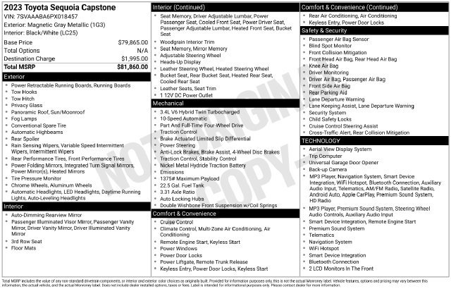 Certified 2023 Toyota Sequoia Capstone AWD/4WD image 34