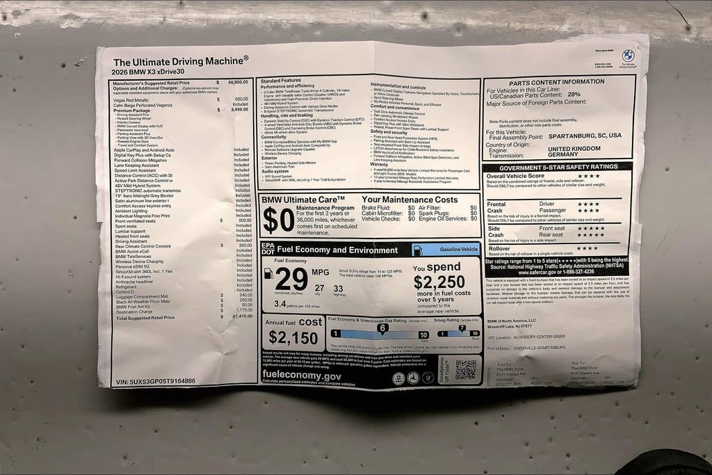 New 2026 BMW X3 xDrive30 w/ Premium Package image 12