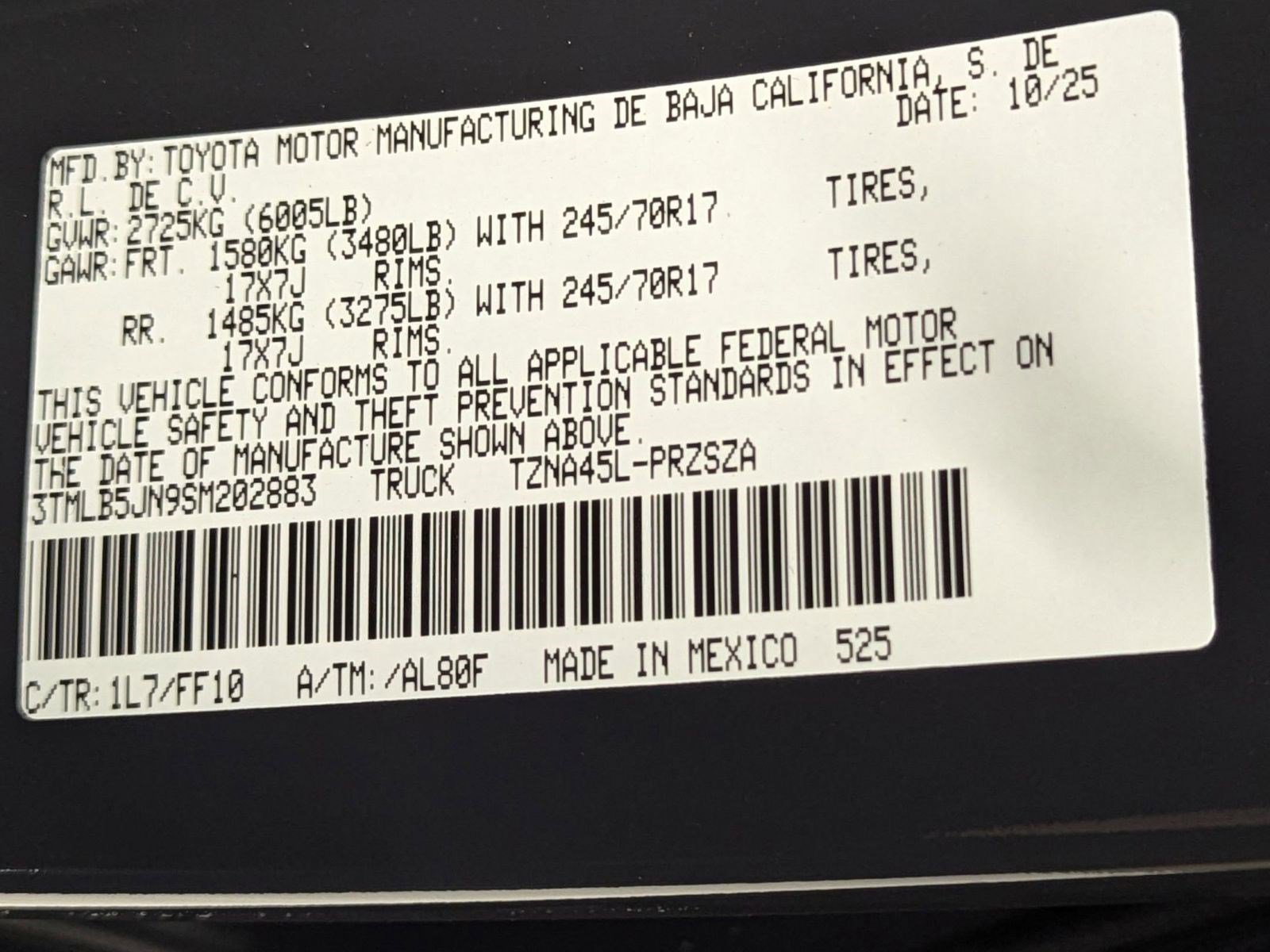 New 2025 Toyota Tacoma SR image 17