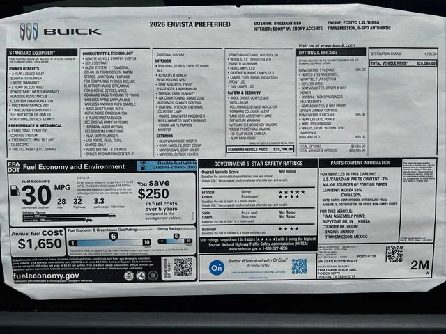 New 2026 Buick Envista Sport Touring w/ Convenience I Package FWD image 21