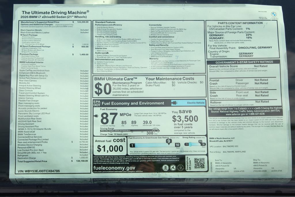 New 2026 BMW i7 xDrive60 w/ Premium Package AWD/4WD image 2