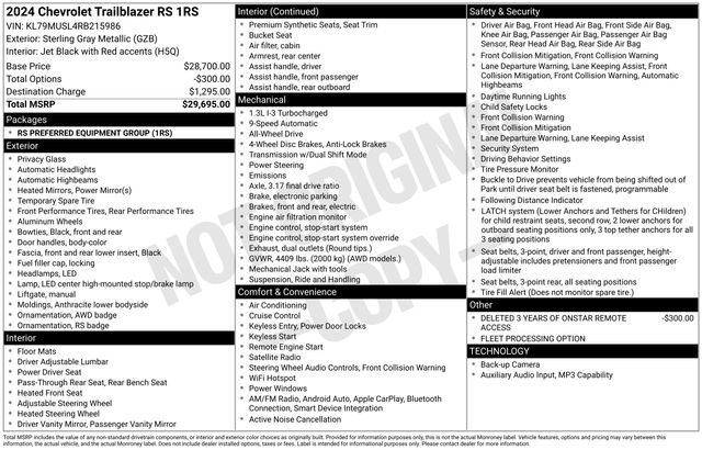 Certified 2024 Chevrolet TrailBlazer RS AWD/4WD image 37