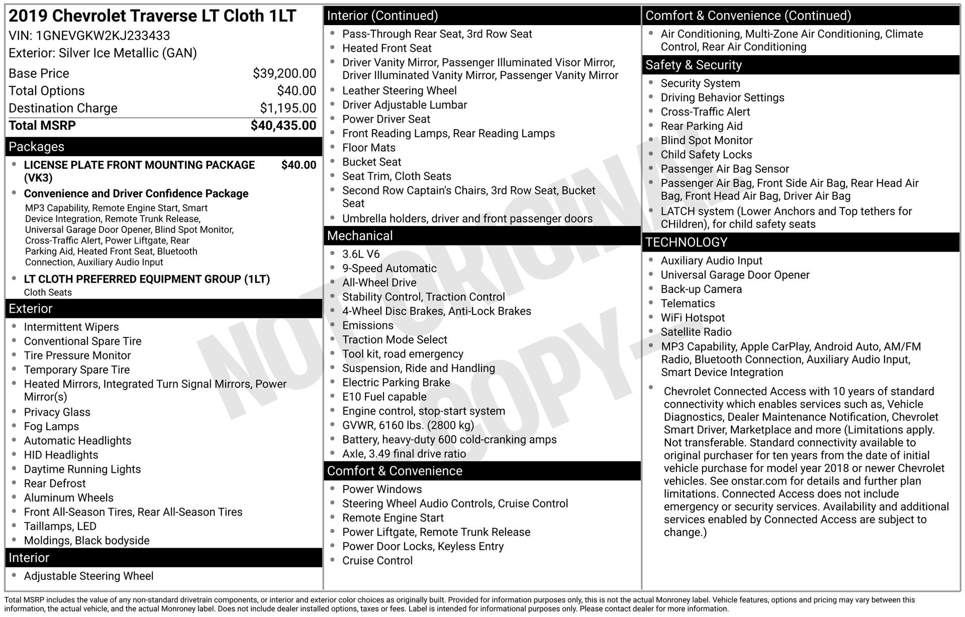 Used 2019 Chevrolet Traverse LT image 3