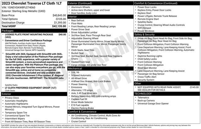 Used 2023 Chevrolet Traverse LT AWD/4WD image 14