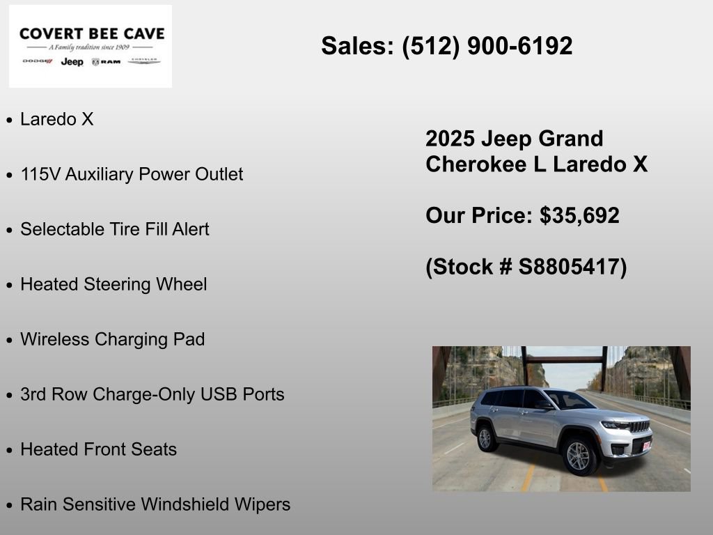 New 2025 Jeep Grand Cherokee L Laredo w/ Luxury Tech Group I RWD image 18