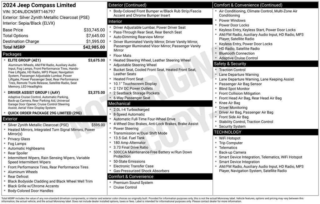 Used 2024 Jeep Compass Limited w/ Elite Group image 44