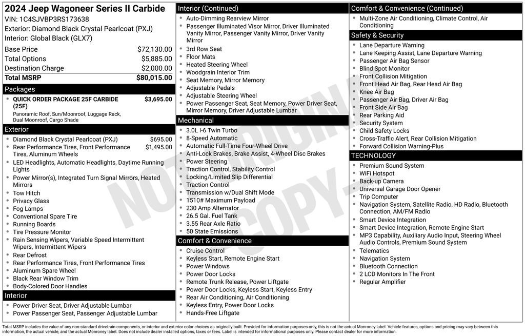 Certified 2024 Jeep Wagoneer Series II AWD/4WD image 42