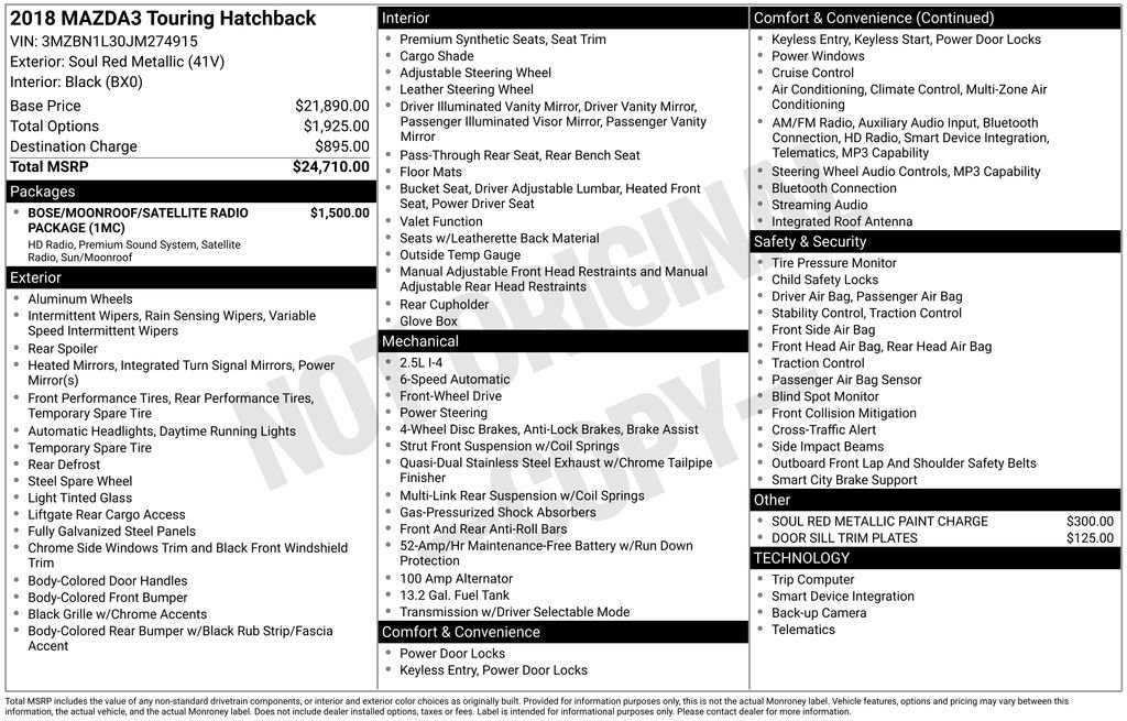 Used 2018 MAZDA MAZDA3 Touring image 3