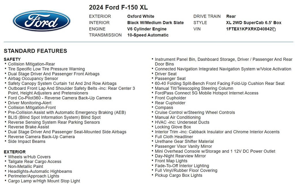 Used 2024 Ford F150 XL w/ Equipment Group 103A High RWD image 17