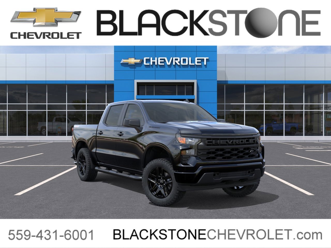 New 2026 Chevrolet Silverado 1500 Custom w/ Turbomax Blackout Package AWD/4WD image 1