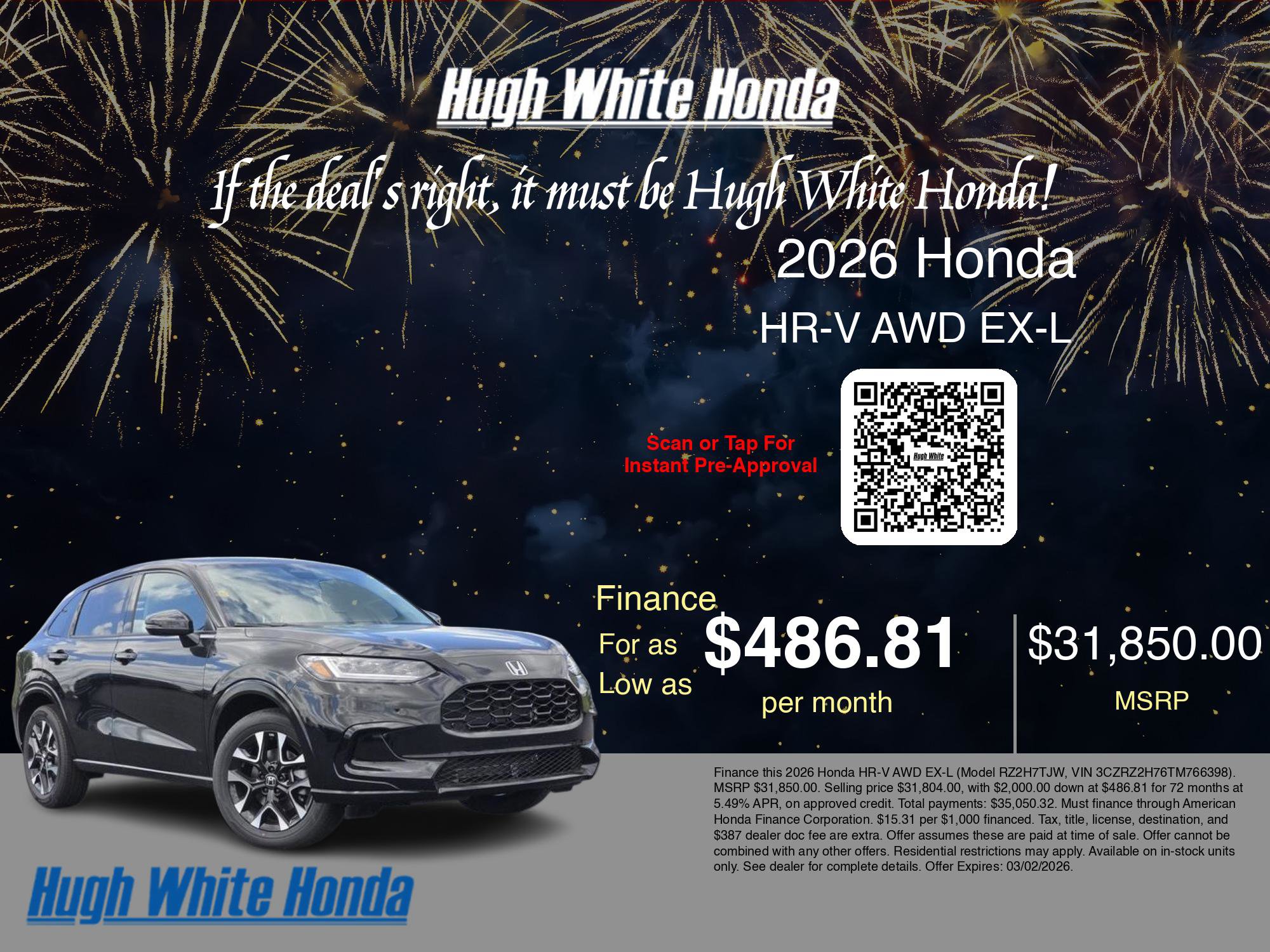 New 2026 Honda HR-V EX-L image 7