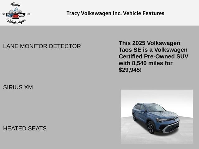Certified 2025 Volkswagen Taos SE w/ Panoramic Sunroof Package image 11