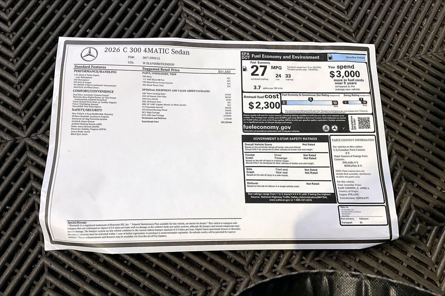New 2026 Mercedes-Benz C 300 4MATIC Sedan image 18