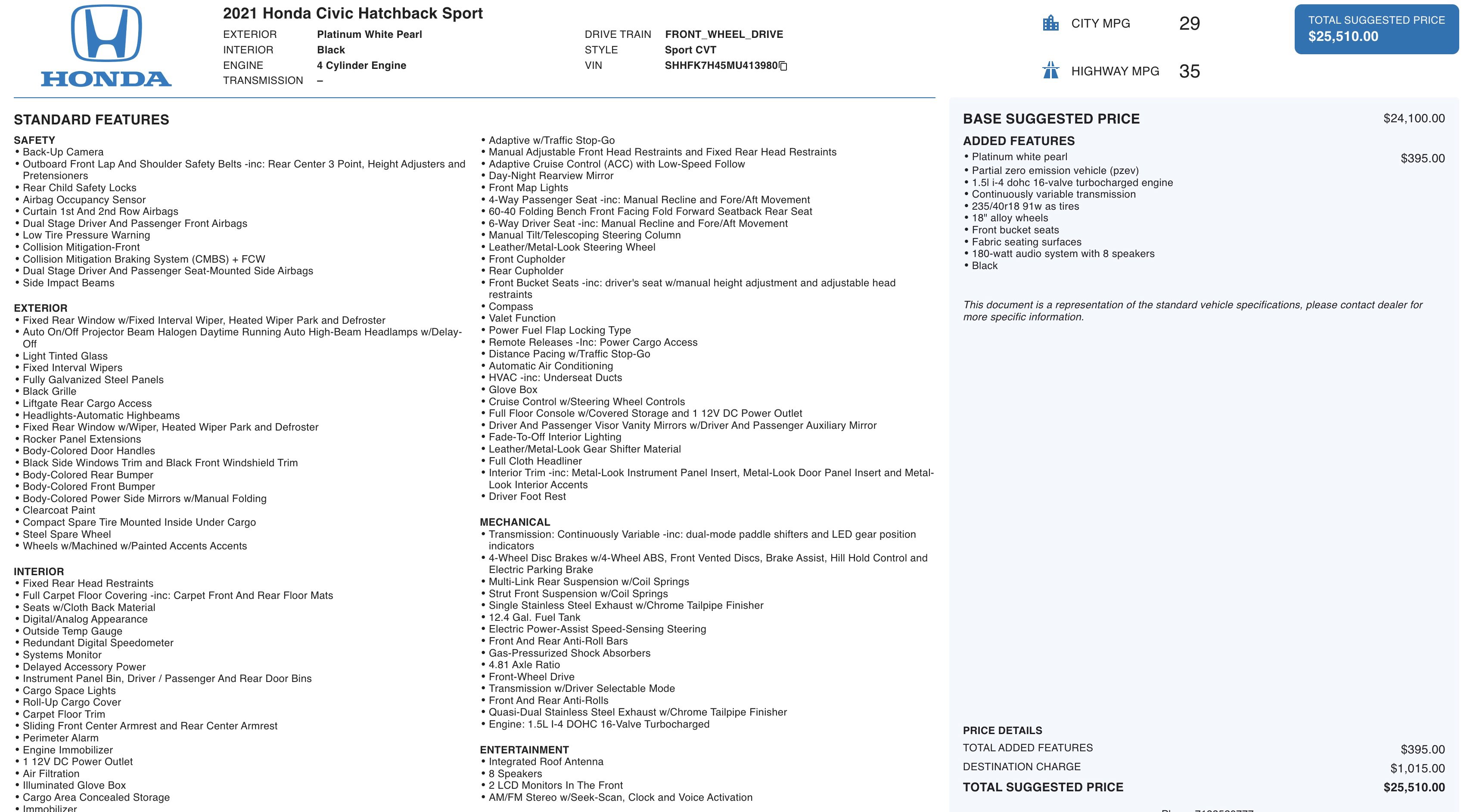 Used 2021 Honda Civic Sport image 6