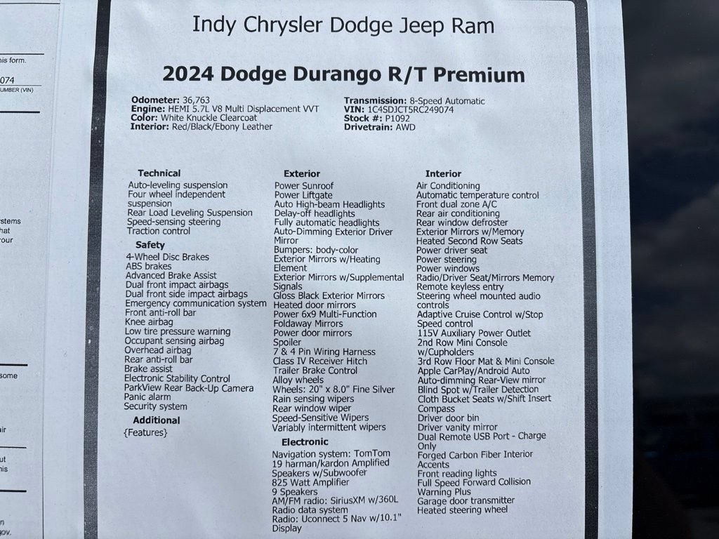 Used 2024 Dodge Durango R/T AWD/4WD image 26