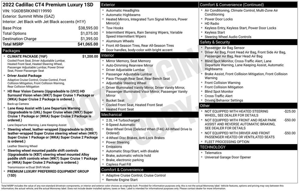 Used 2022 Cadillac CT4 Premium Luxury w/ Climate Package image 40