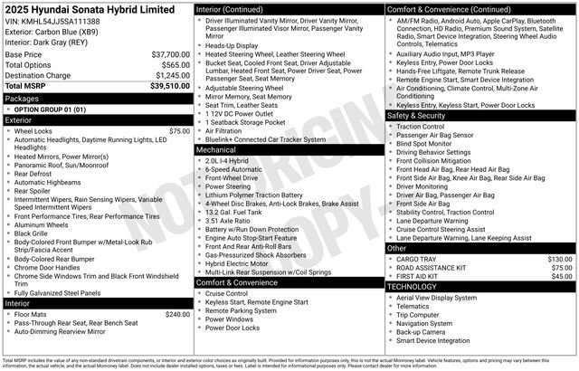 New 2025 Hyundai Sonata Limited FWD image 25