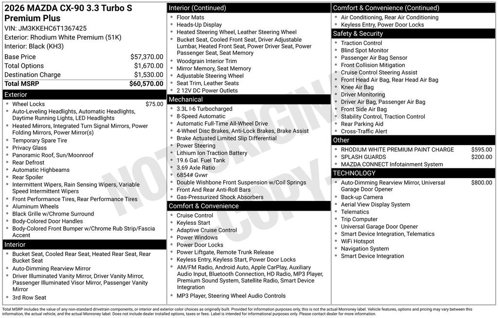 New 2026 MAZDA CX-90 3.3 Turbo S w/ Premium Plus AWD/4WD image 7