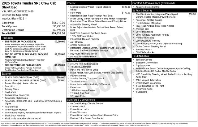Used 2025 Toyota Tundra SR5 w/ SR5 Premium Package AWD/4WD image 16