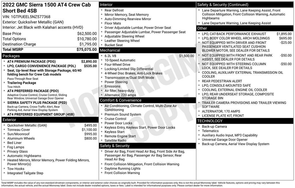 Used 2022 GMC Sierra 1500 AT4 w/ AT4 Premium Package AWD/4WD image 5