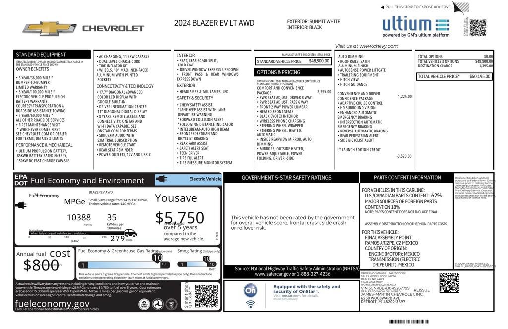 Used 2024 Chevrolet Blazer EV LT AWD/4WD image 11