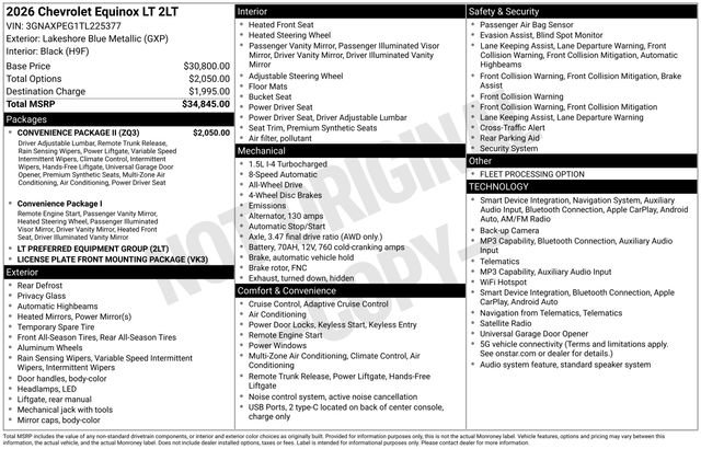 Used 2026 Chevrolet Equinox LT w/ Convenience Package II AWD/4WD image 2