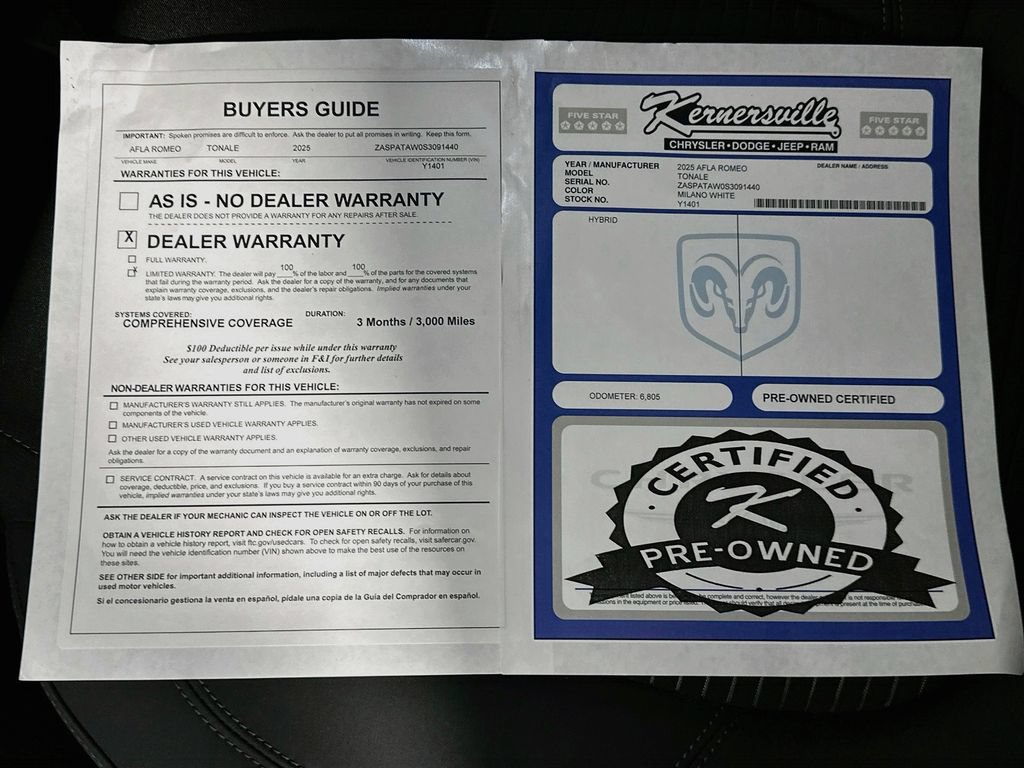 Used 2025 Alfa Romeo Tonale AWD/4WD image 38