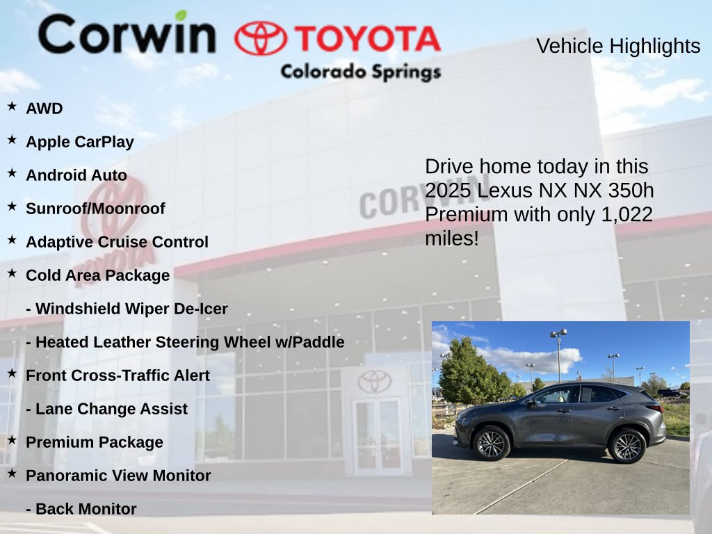 Used 2025 Lexus NX 350h AWD w/ Cold Area Package image 7