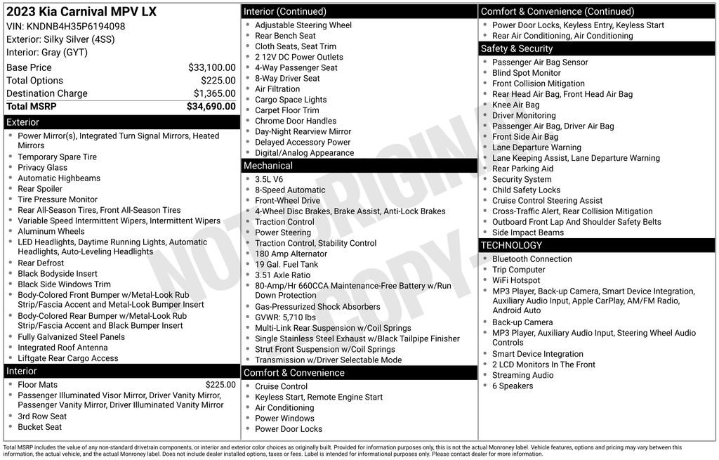 Used 2023 Kia Carnival LX FWD image 31