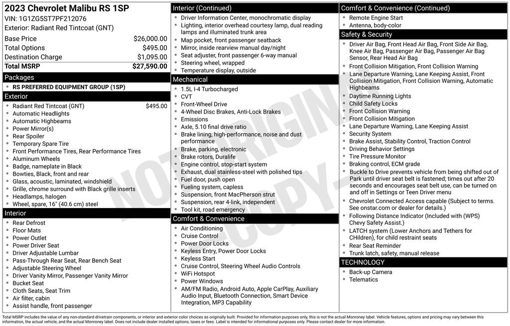 Used 2023 Chevrolet Malibu RS FWD image 5