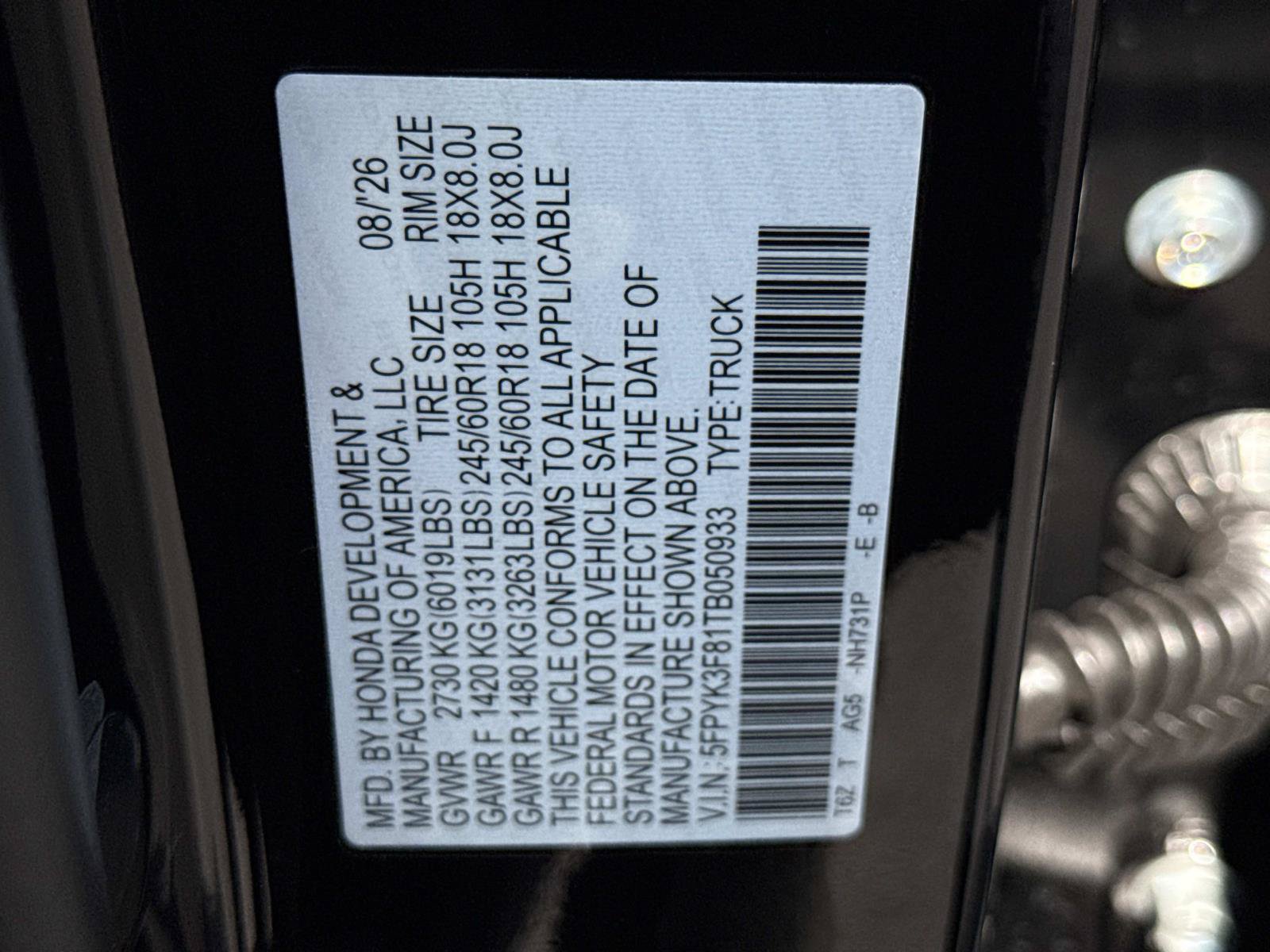 New 2026 Honda Ridgeline Black Edition image 25