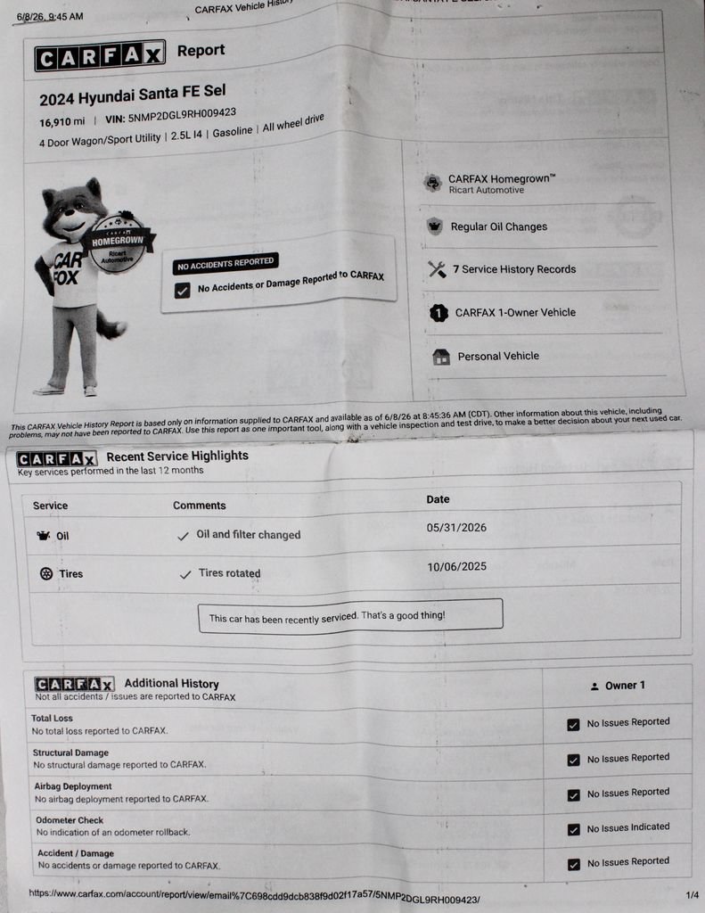 Certified 2024 Hyundai Santa Fe SEL AWD/4WD image 6