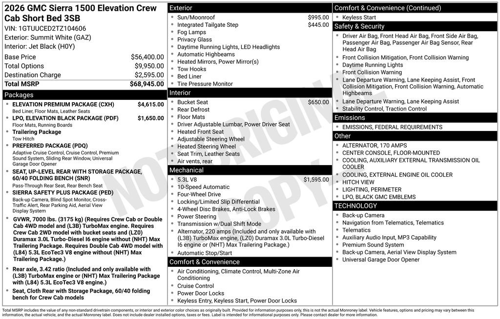New 2026 GMC Sierra 1500 Elevation w/ Elevation Premium Package image 38