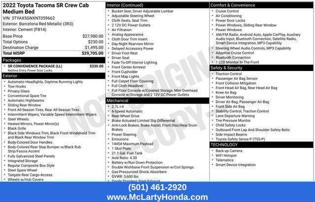 Used 2022 Toyota Tacoma SR w/ SR Convenience Package RWD image 26