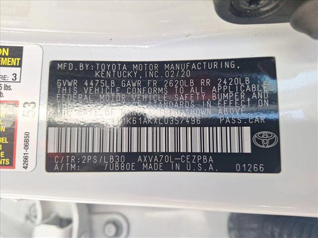 Certified 2020 Toyota Camry XSE w/ Carpet Mat Package image 24