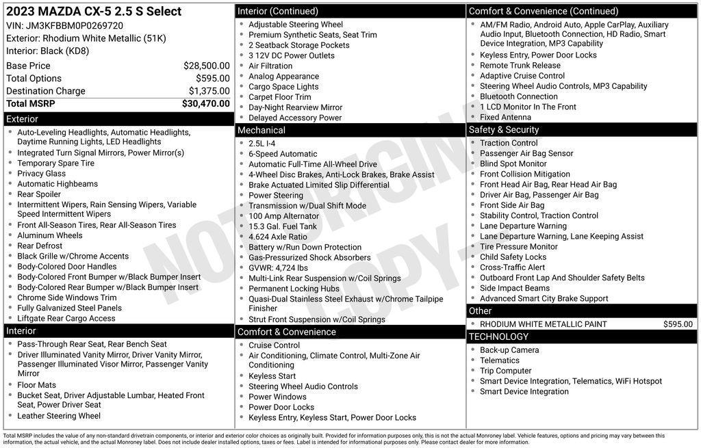 Certified 2023 MAZDA CX-5 AWD 2.5 S w/ Select Package image 10