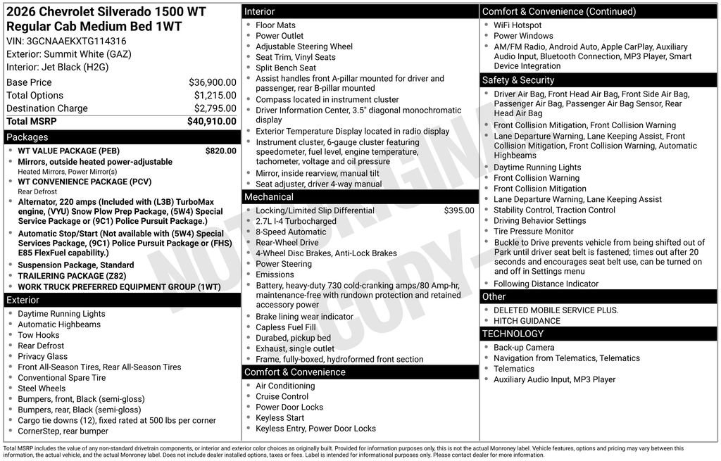 New 2026 Chevrolet Silverado 1500 W/T w/ WT Value Package image 6