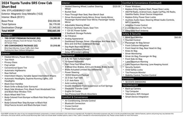 Used 2024 Toyota Tundra SR5 w/ TRD Sport Premium Package image 20