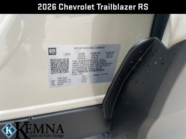 New 2026 Chevrolet TrailBlazer RS w/ Convenience Package image 29