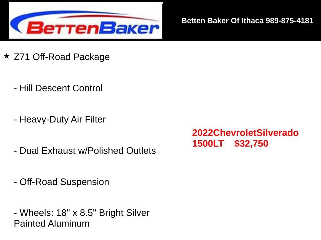 Used 2022 Chevrolet Silverado 1500 LT w/ Z71 Off-Road Package AWD/4WD image 4