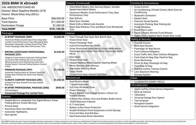 New 2026 BMW iX xDrive60 w/ M Sport Package image 4