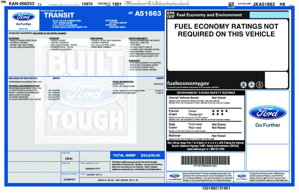 Used 2018 Ford Transit 150 130 Low Roof RWD image 5