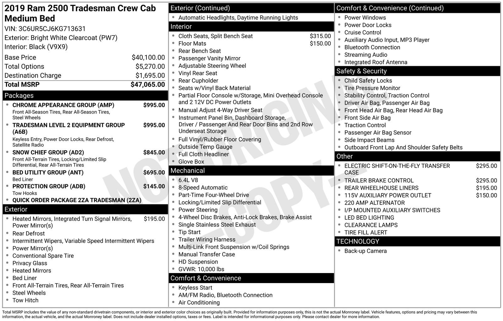 Used 2019 RAM 2500 Tradesman AWD/4WD image 2