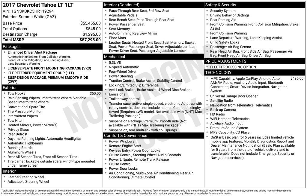 Used 2017 Chevrolet Tahoe LT AWD/4WD image 24