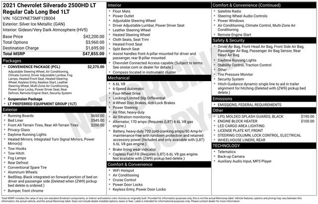 Used 2021 Chevrolet Silverado 2500 LT w/ Convenience Package image 2