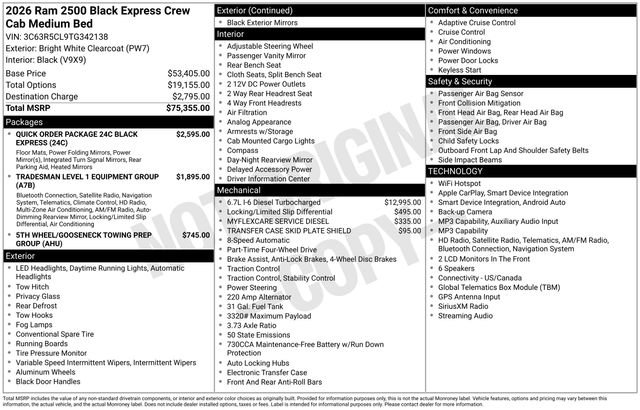 New 2026 RAM 2500 Tradesman AWD/4WD image 28