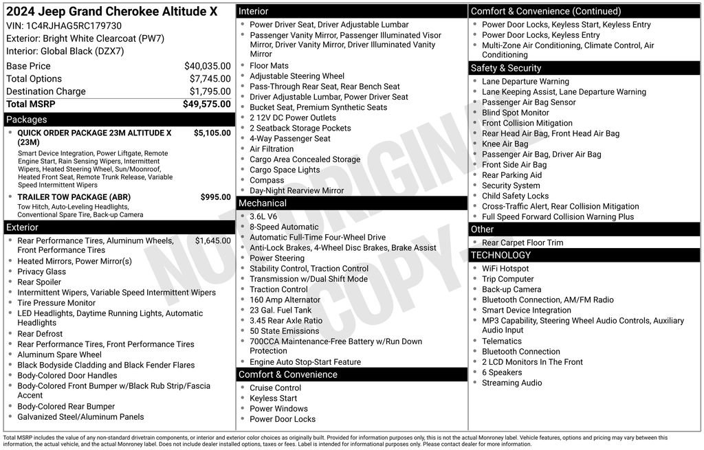 Used 2024 Jeep Grand Cherokee Altitude AWD/4WD image 2