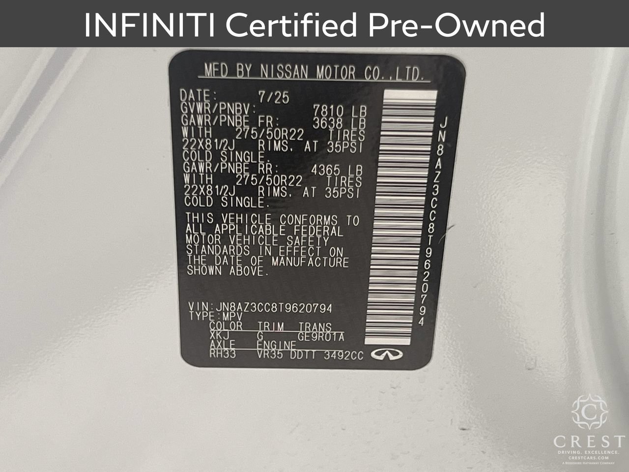 Certified 2026 INFINITI QX80 Autograph w/ Premium Cargo Package AWD/4WD image 34